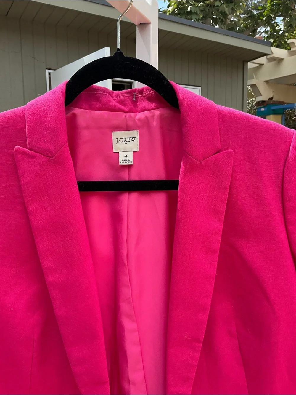 J. Crew Women's Fuchsia Single-Button Blazer